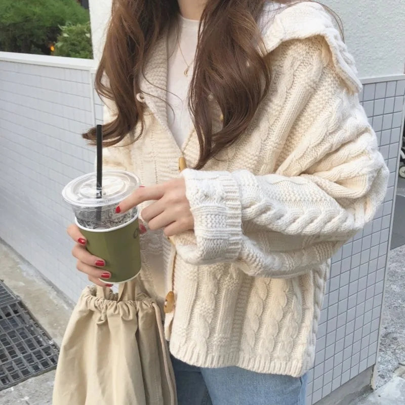Autumn Winter Fashion Cardigan Sweater Women Knitted Coats Female Long Sleeve Solid Casual Knit Jacket Cardigans Tops Knitwear