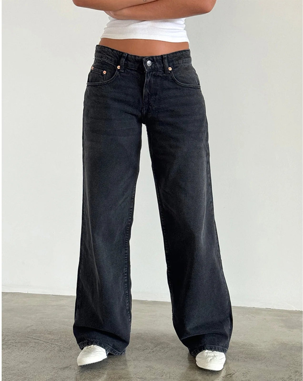 2025 New Retro Y2K Jeans Fashion Women Autumn High Waist Pocket Stacked Wide Leg Pant Casual Baggy Streetwear Commute Denim Pant